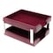 Dacasso Burgundy Bonded Leather Double Letter Trays AG-5222 - alternate 4